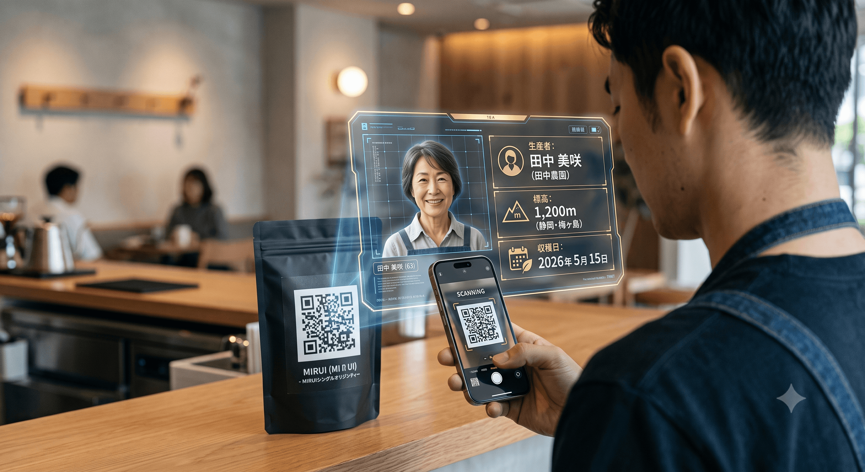 Mirui.ai AR Traceability Concept showing farmer connection